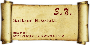 Saltzer Nikolett névjegykártya